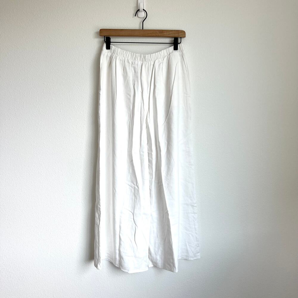 Show Me Your Mumu White KickBack Linen Wide Leg Pants Women’s Medium - Picture 3 of 7